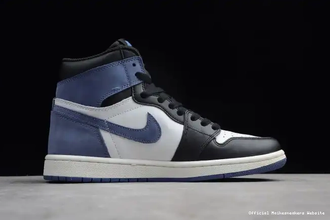 Official Maikesneakers High Air Retro OG 1 Blue Jordan Moon 555088-115 0430